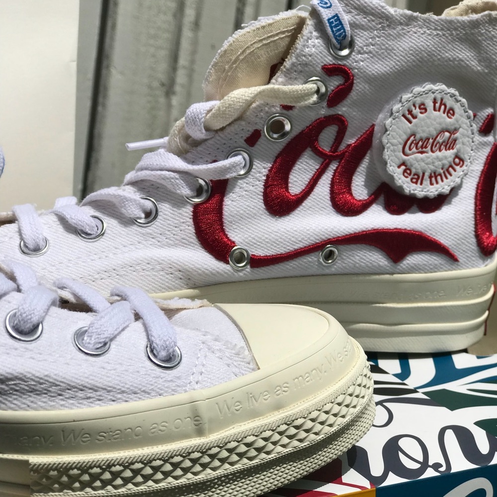 SoldKith x Coca Cola all white Chuck Taylor’s